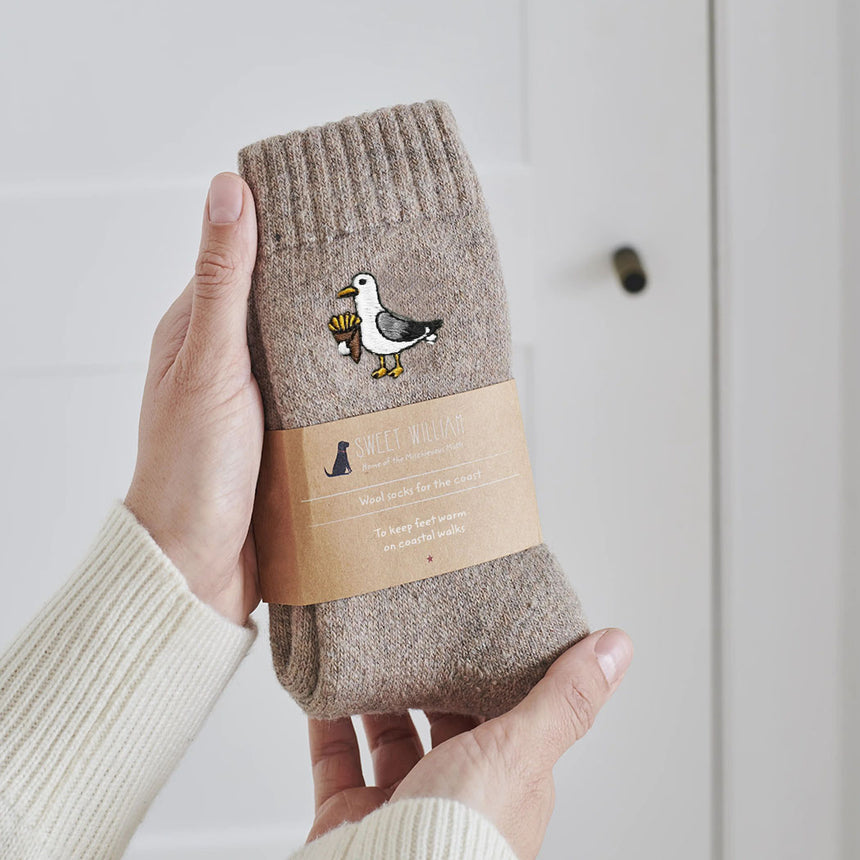 Sweet William Coastal Walking Wool Socks, Seagull