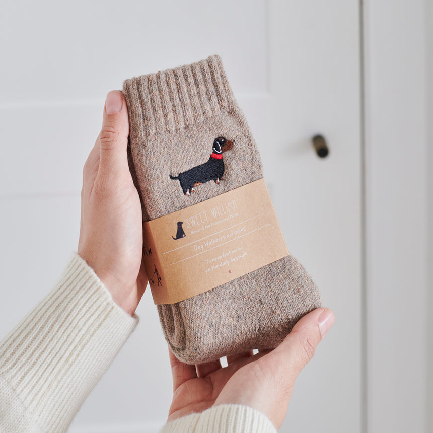 Sweet William Dog Walker Socks, Dachshund