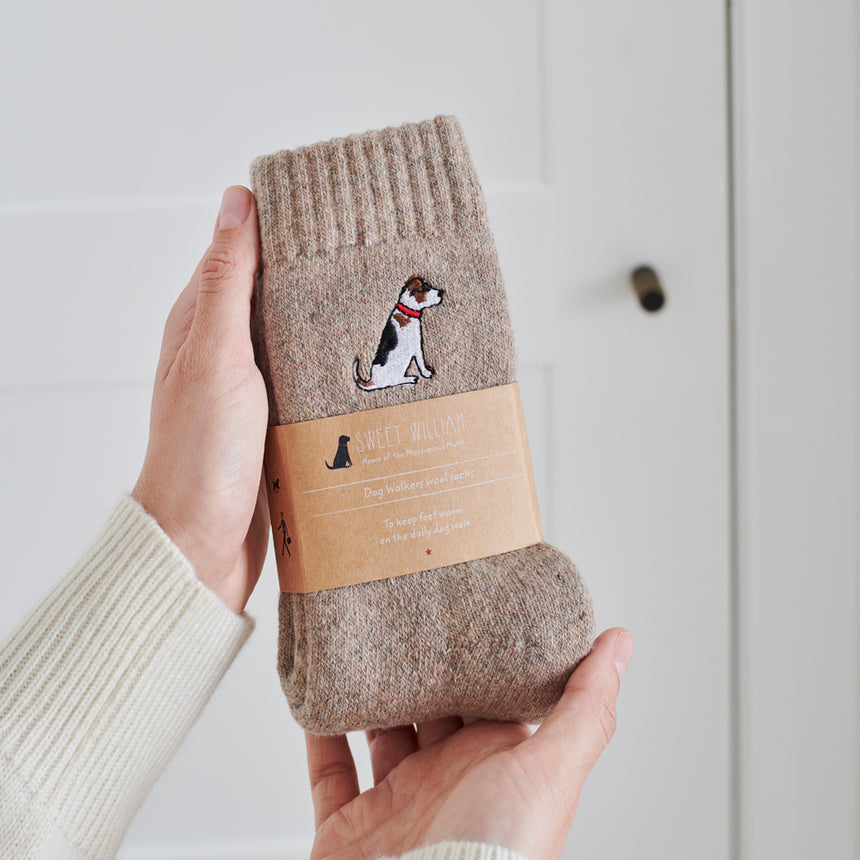 Sweet William Dog Walker Socks, Jack Russell