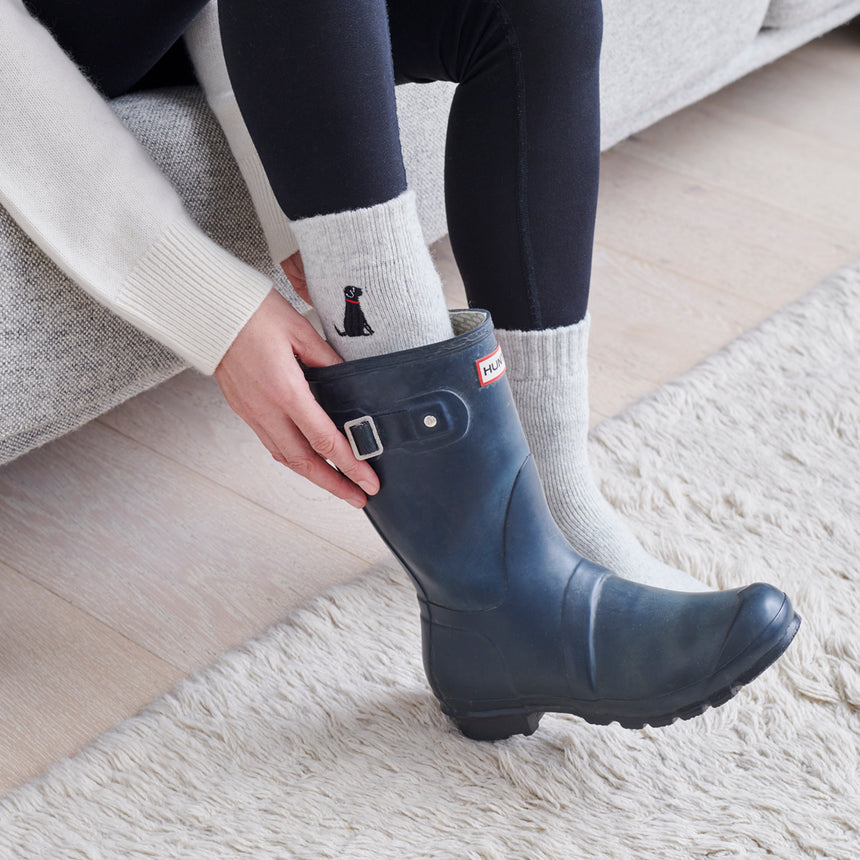 Sweet William Dog Walker Socks, Black Labrador