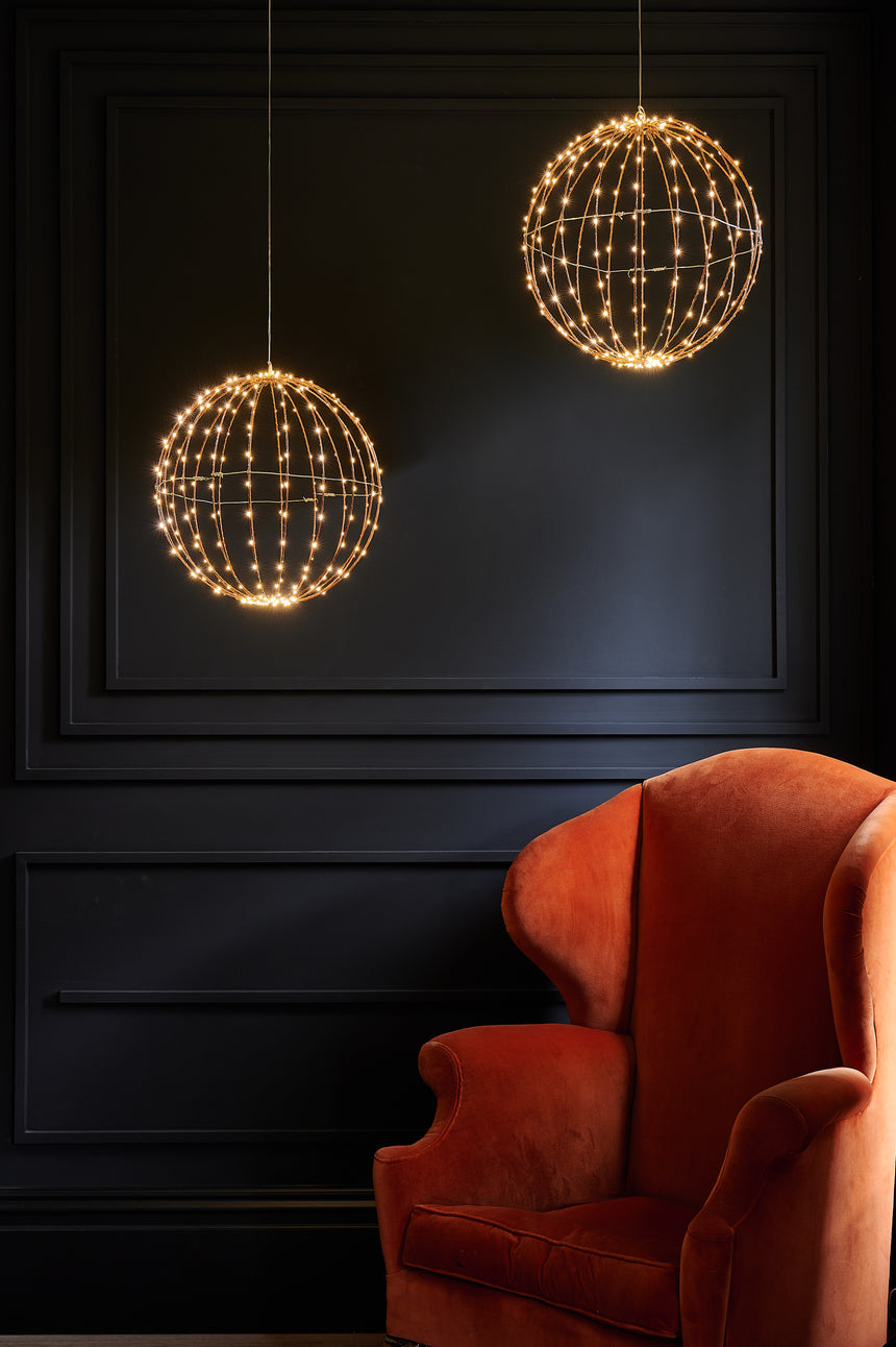 Hanging LED Sphere Light, Copper (40 CM )