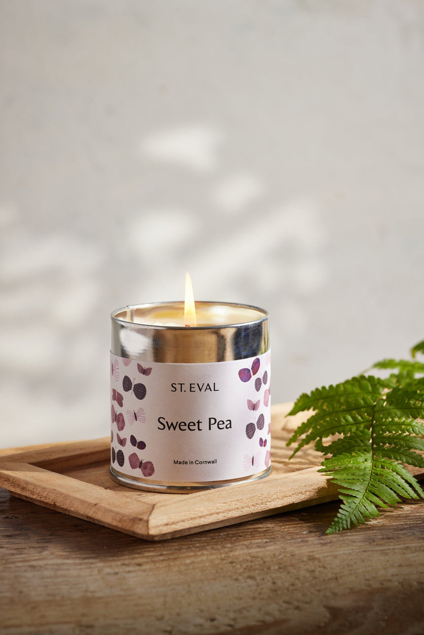 St Eval Sweet Pea Scented Tin Candle