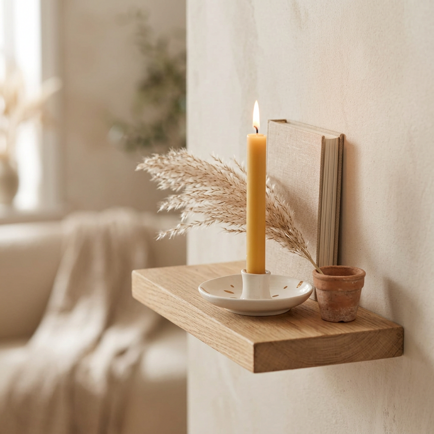 St Eval Gold Brushmarks candle holder