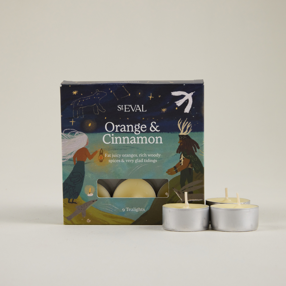 St Eval Winter Edition Orange & Cinnamon Scented Tealights, (Set Of 9)