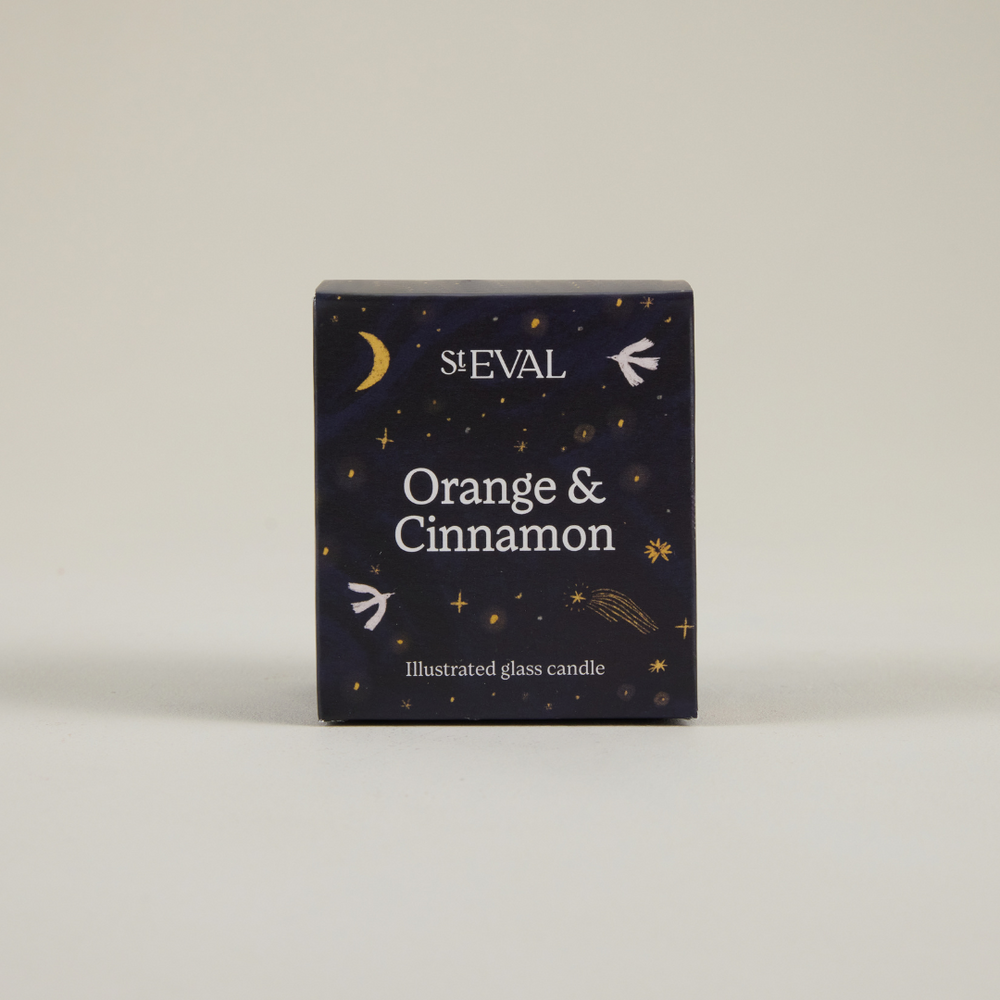 St Eval Orange & Cinnamon Scented Candle, Wonderland Glass