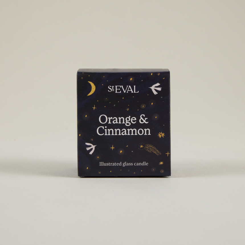 St Eval Orange & Cinnamon Scented Candle, Wonderland Glass