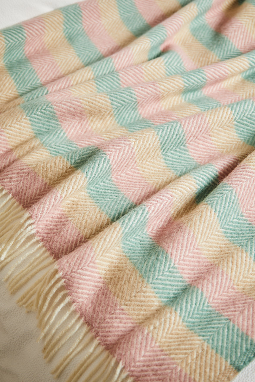 Tweedmill Pure New Wool Throw, Stripe Summer Breeze