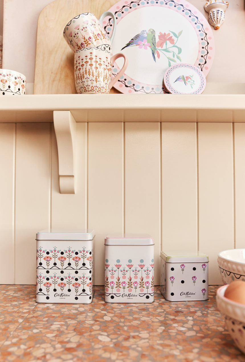 Cath Kidston Painted Table Square Storage Caddies,(Set Of 3)