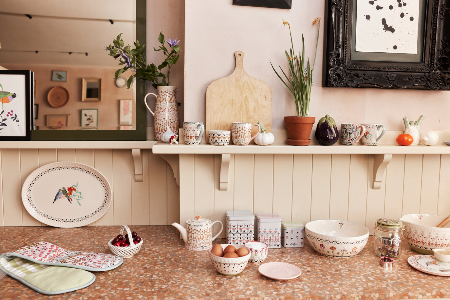 Cath Kidston Painted Table Breakfast Mug, Pink