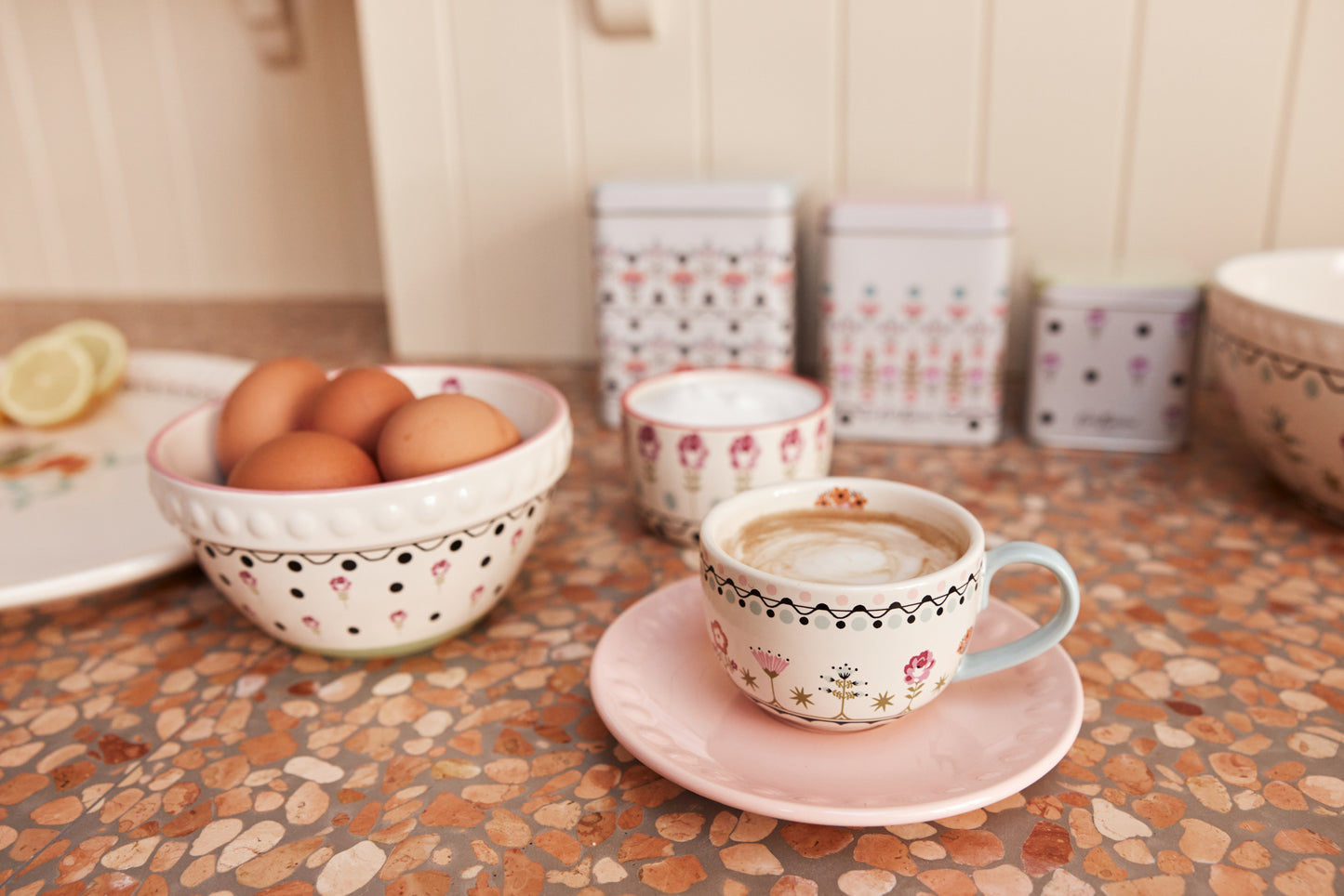 Cath Kidston Painted Table Ceramic Ramekins(Set Of 2)