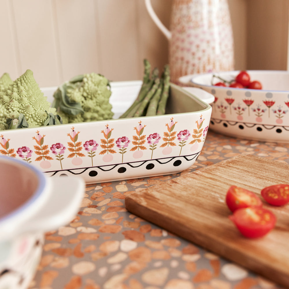 Cath Kidston Painted Table Ceramic Oval Roasting Dish