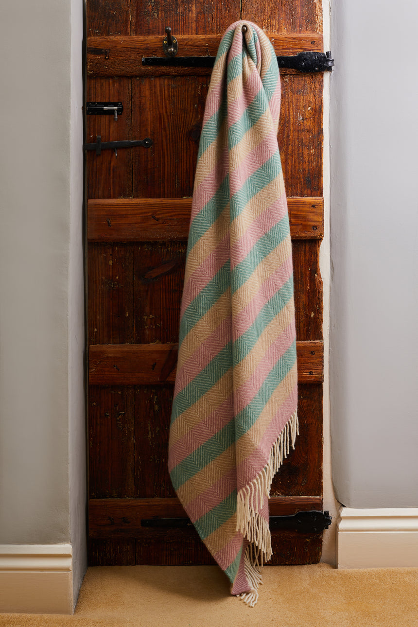 Tweedmill Pure New Wool Throw, Stripe Summer Breeze