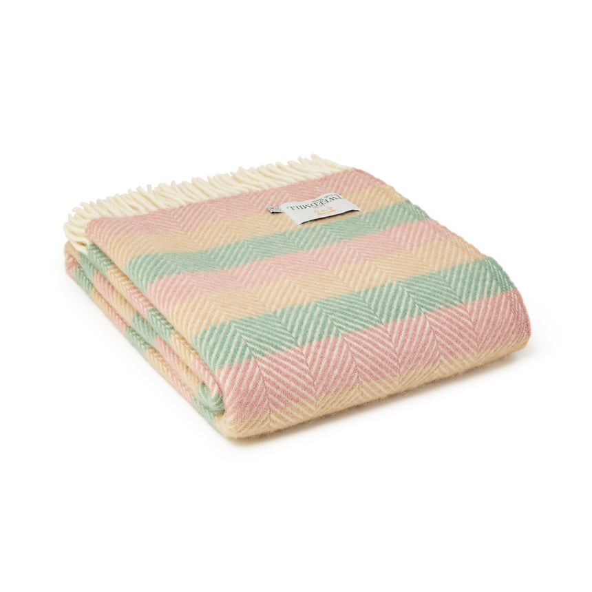 Tweedmill Pure New Wool Throw, Stripe Summer Breeze