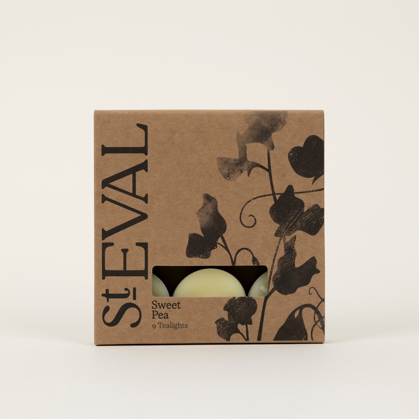 St Eval Sweet Pea Scented Tealights, (Set Of 9)