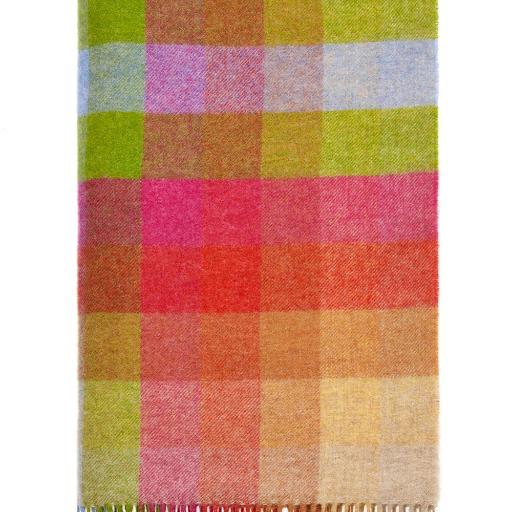 Bronte By Moon Harlequin Shetland Wool Throw, Sunshine