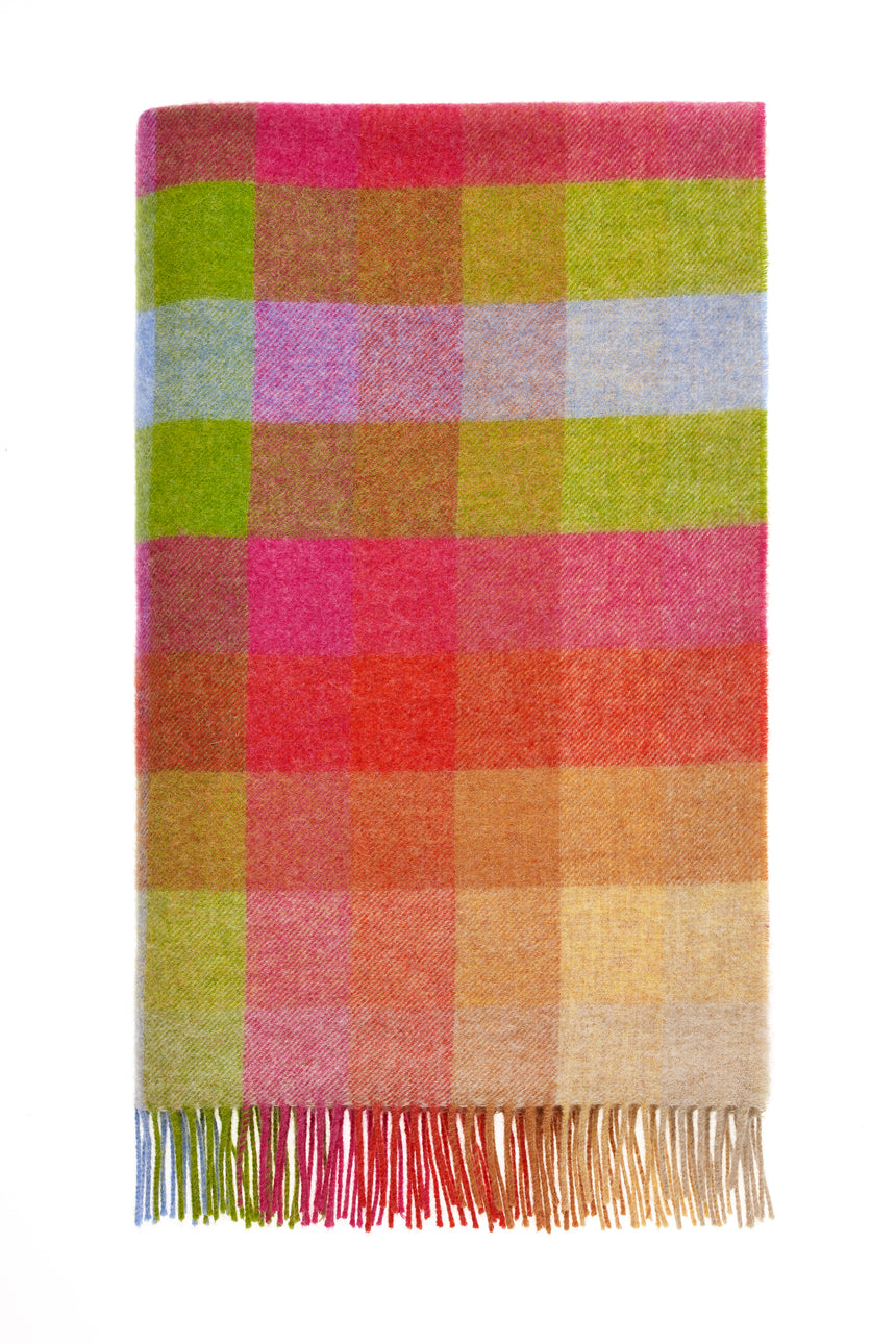 Bronte By Moon Harlequin Shetland Wool Throw, Sunshine