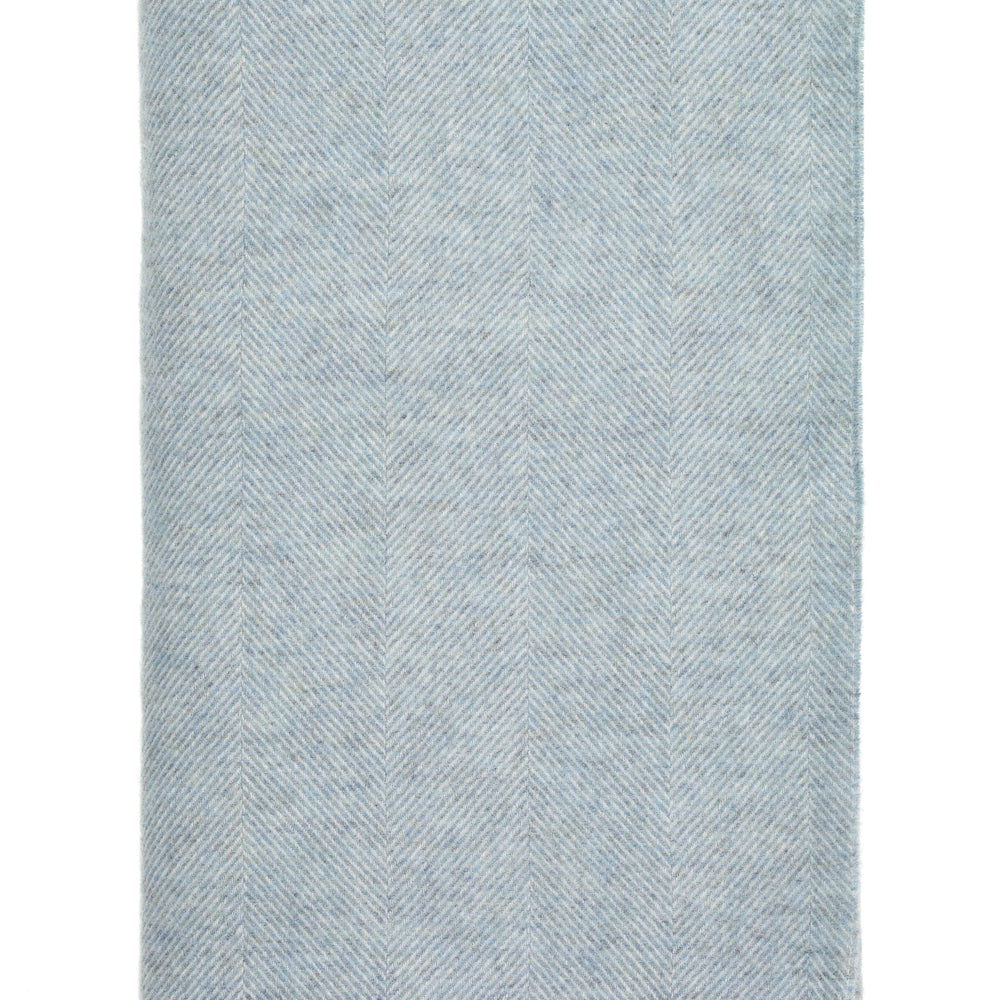 Bronte By Moon Herringbone Shetland Wool Throw, Duck Egg Blue