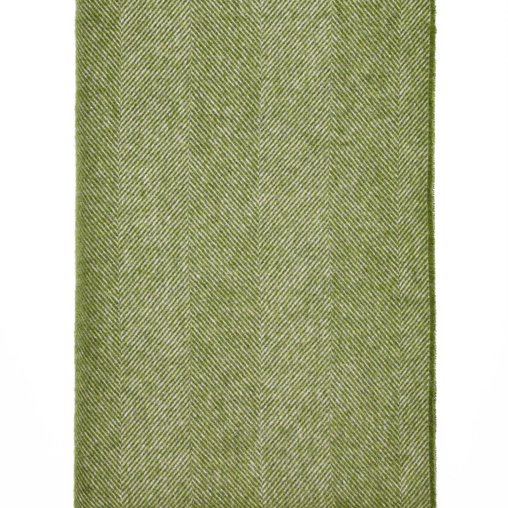 Bronte By Moon Herringbone Shetland Wool Throw, Apple