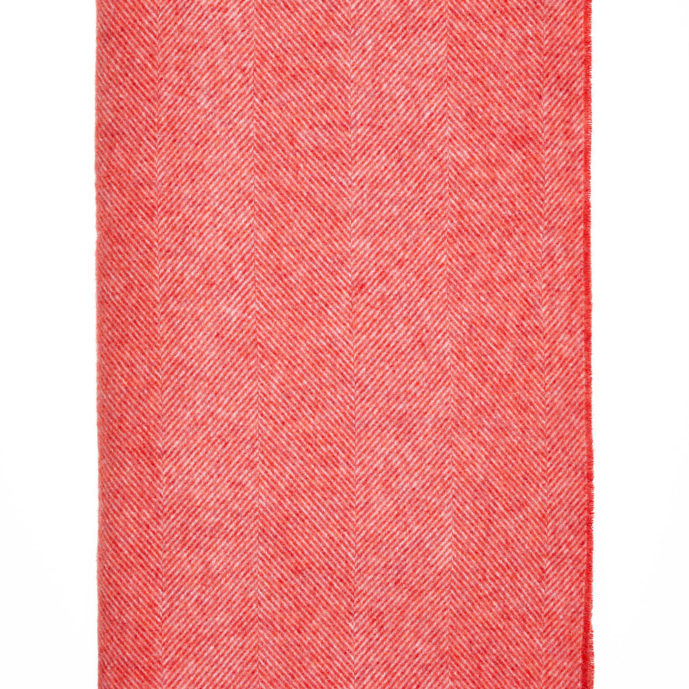 Bronte By Moon Herringbone Shetland Wool Throw, Flame