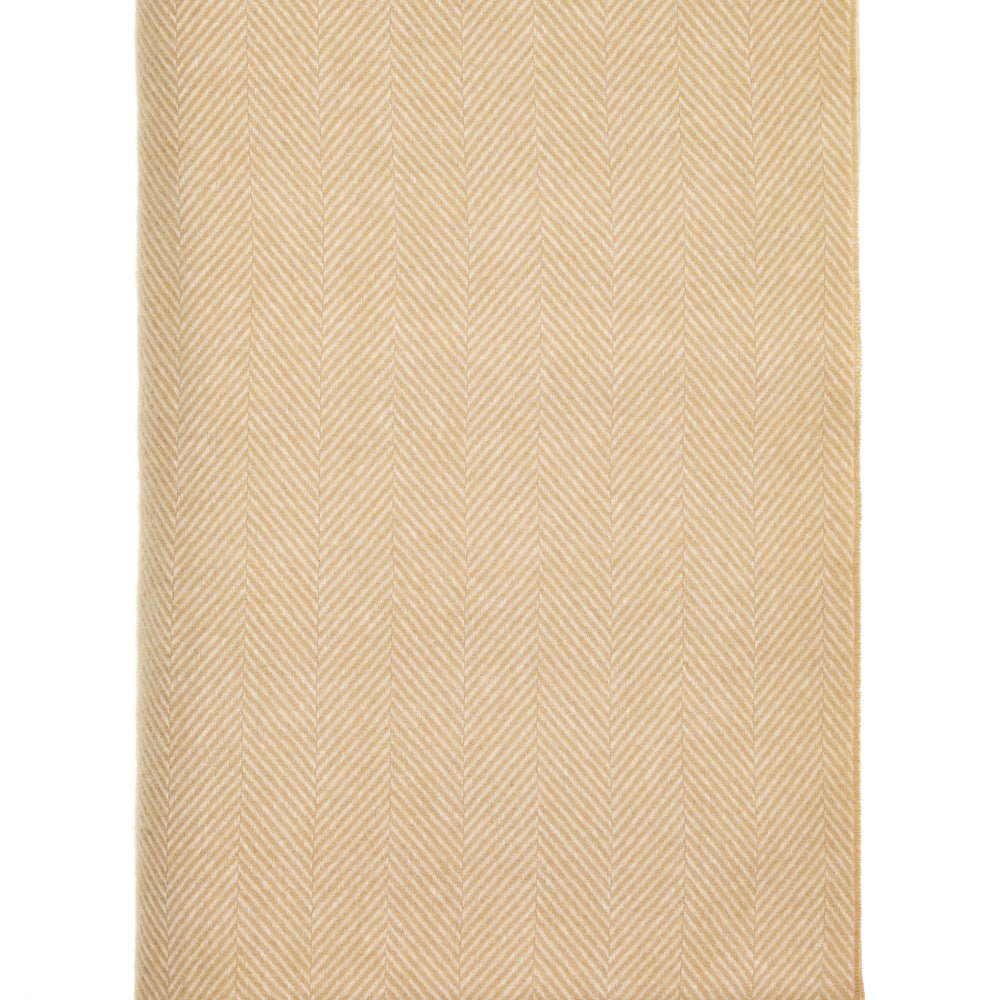 Bronte By Moon Herringbone Merino Wool Throw, Natural