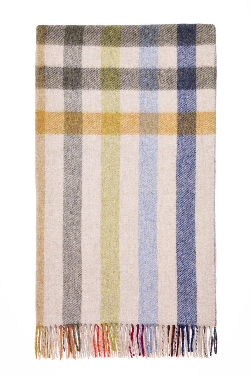 Bronte By Moon Henley Merino Wool Throw, Beige