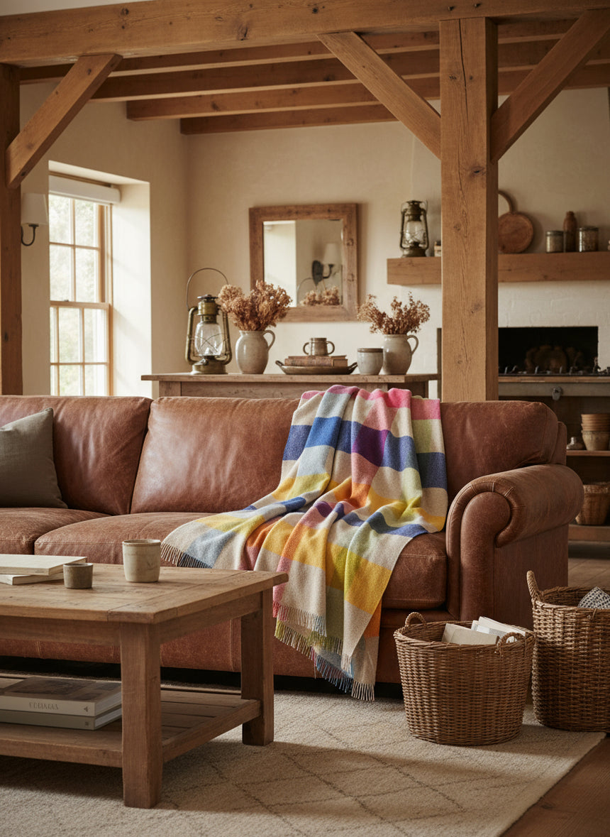 Bronte By Moon Harland Shetland Wool Throw, Multi