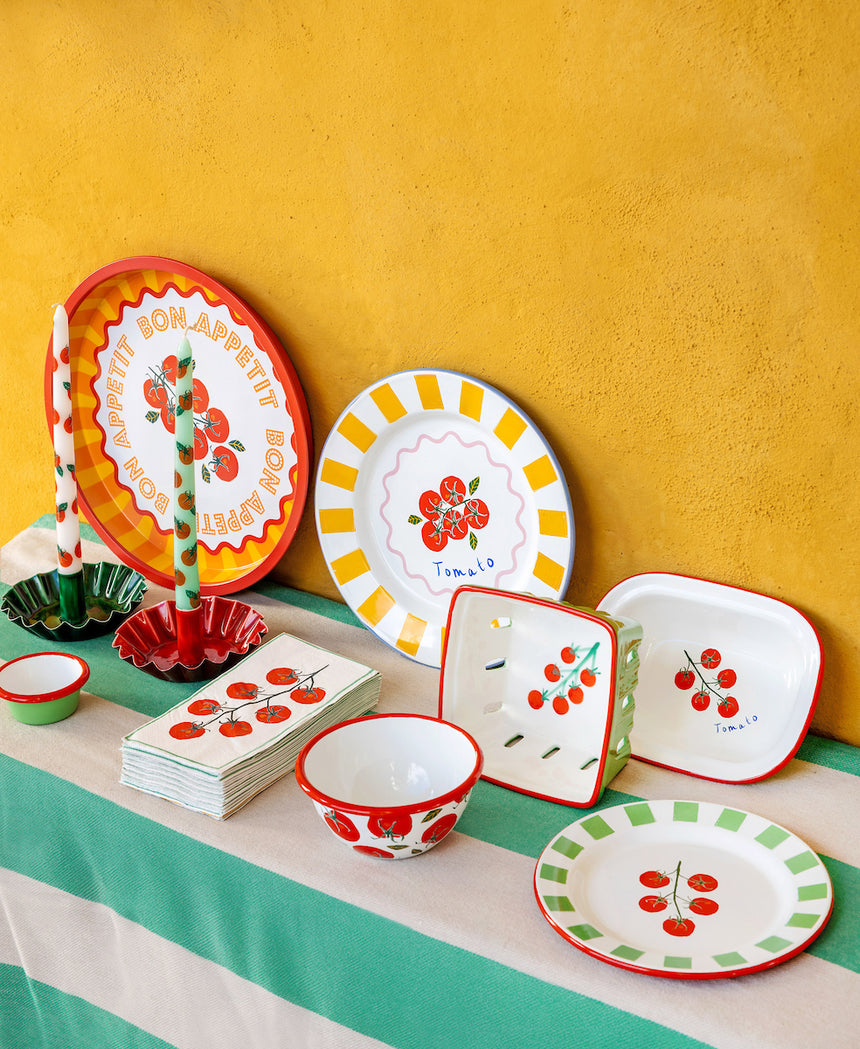Talking Tables Bon Appetit Tomatoes Enamel Side Plate, (20CM)