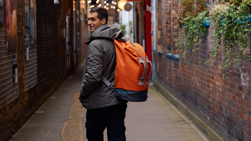 Roka London Heathrow Duffl Bag, Burnt Orange (Recycled Nylon)