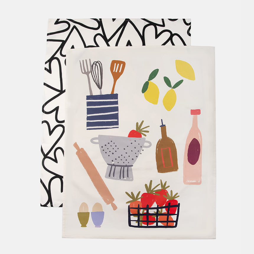 Caroline Gardner Kitchen Tea Towel Set