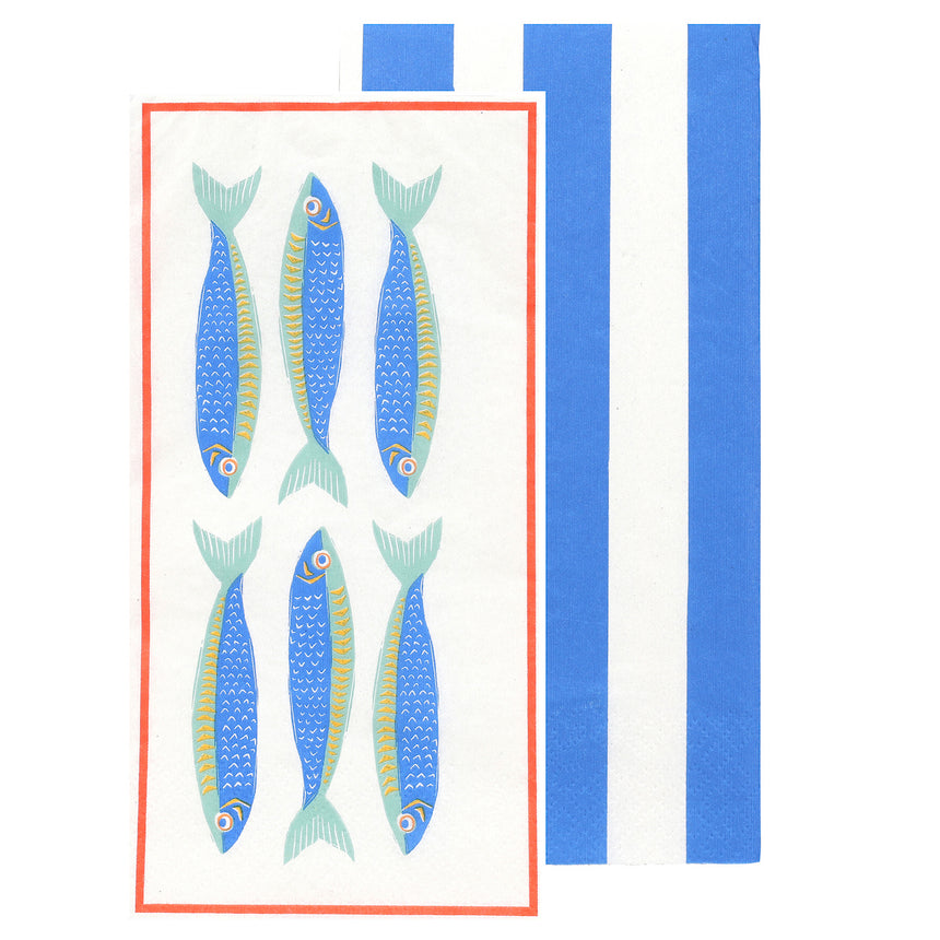 Talking Tables Fish Long Lunch Paper Napkins ( 16 Pack)