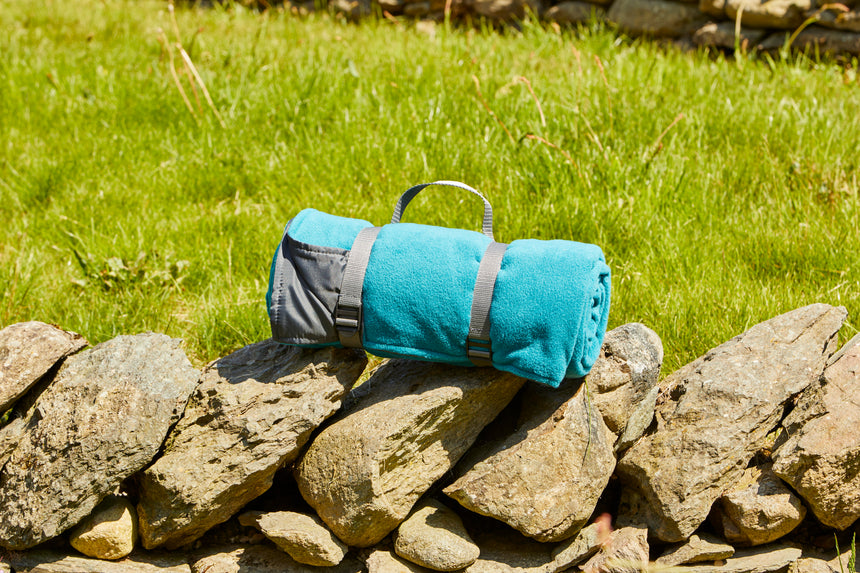 Tweedmill Fleece Picnic Rug Roll, Teal