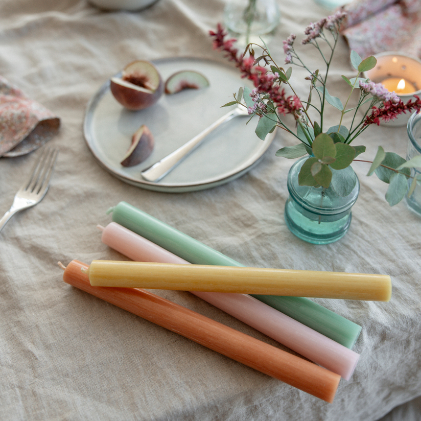 St Eval Unscented Dinner Candle, Rose Quartz (Pack Of 6)