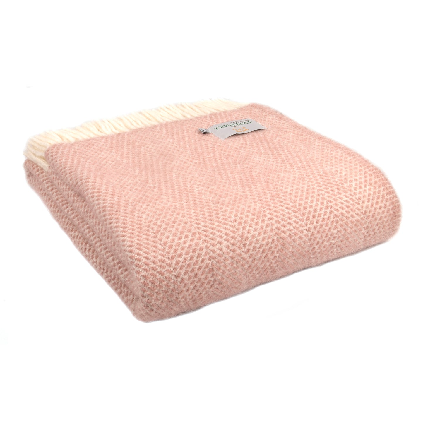 Tweedmill Beehive Pure New Wool Throw, Dusty Pink