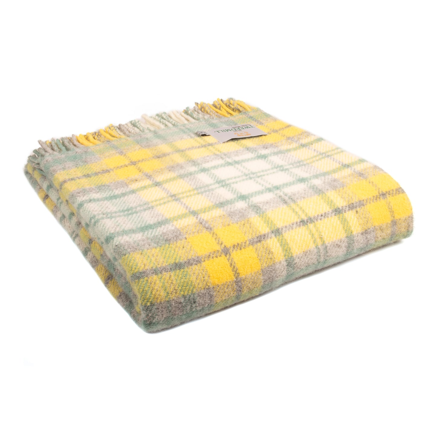 Tweedmill Cottage Check Pure New Wool Throw, Ocean
