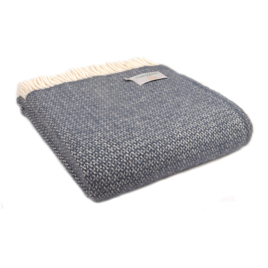 Tweedmill Illusion Pure New Wool Throw, Blue Slate