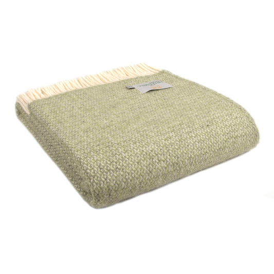 Tweedmill Illusion Pure New Wool Throw, Green & Grey