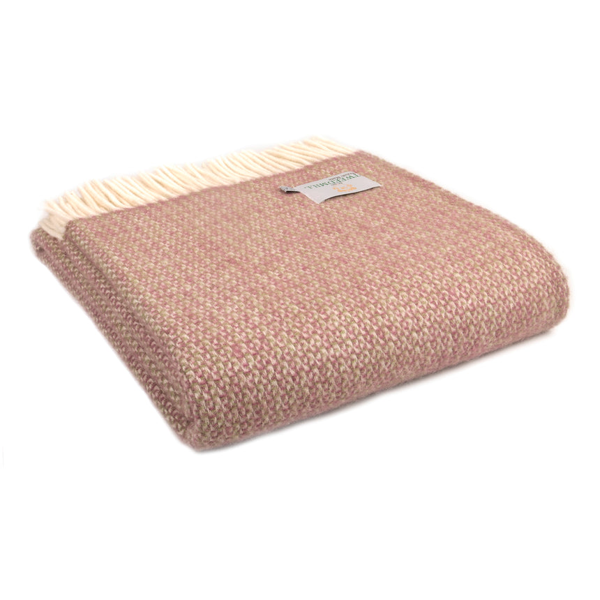 Tweedmill Illusion Pure New Wool Throw, Raspberry