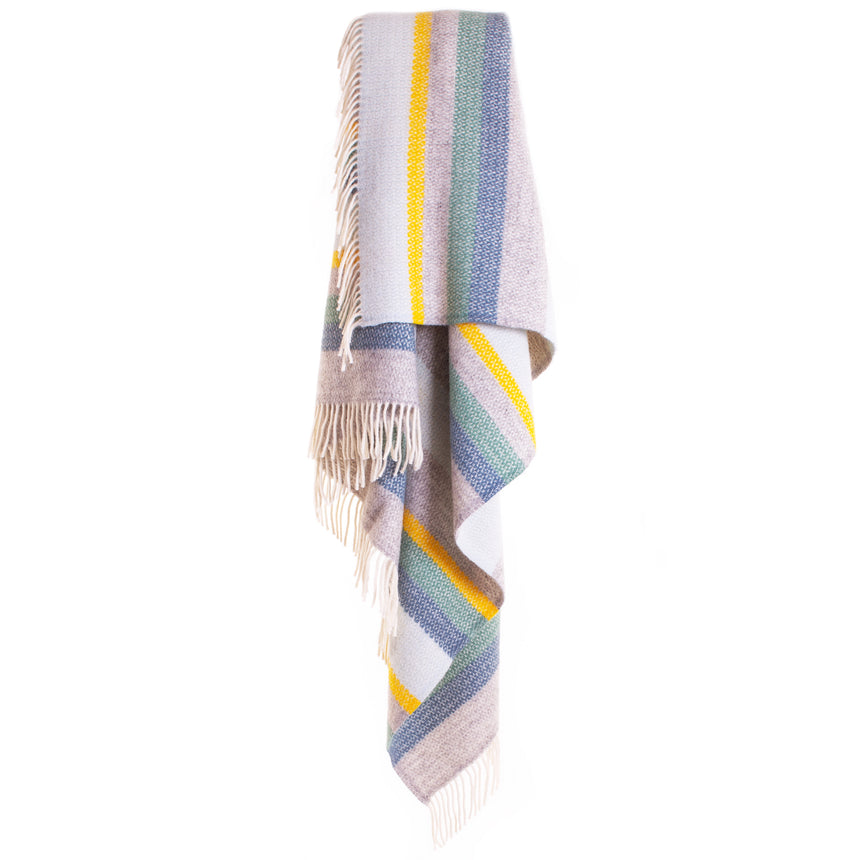 Tweedmill Illusion Stripe Pure New Wool Throw, Horizon