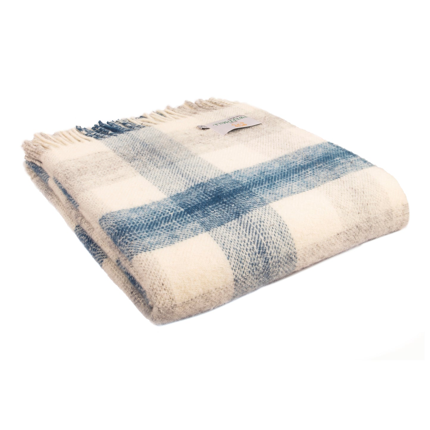 Tweedmill Meadow Check Pure New Wool Throw, Ink