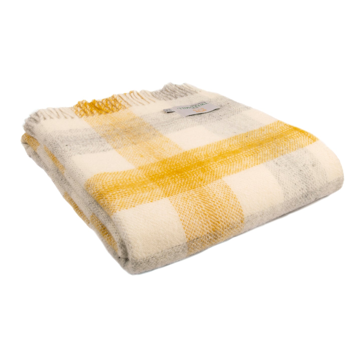 Tweedmill Meadow Check Pure New Wool Throw, Yellow