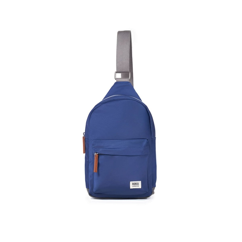 Roka London Willesden B Large Crossbody Bag, Crisp Blue (Recycled Nylon)