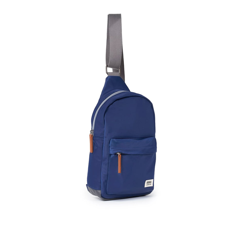 Roka London Willesden B Large Crossbody Bag, Crisp Blue (Recycled Nylon)