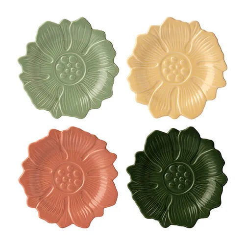 William Morris At Home Kitchen Garden Flower Shaped Cake Plates( Set of 4)