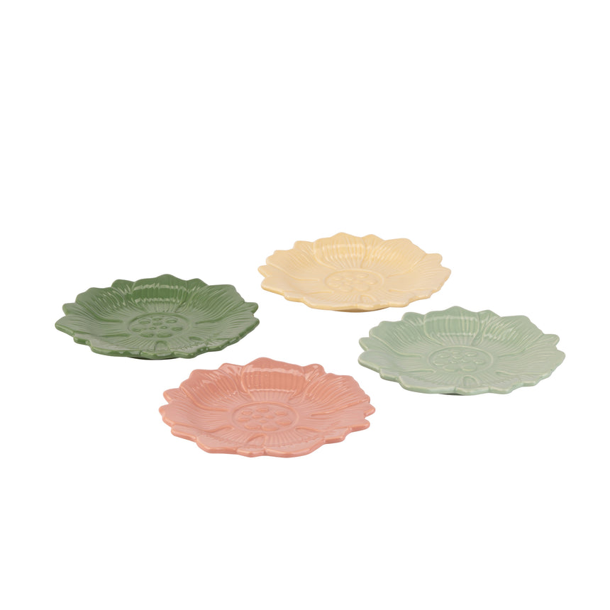William Morris At Home Kitchen Garden Flower Shaped Cake Plates( Set of 4)