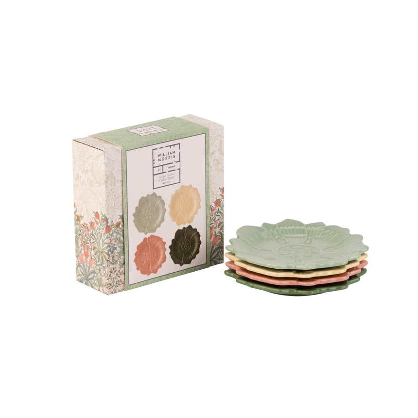 William Morris At Home Kitchen Garden Flower Shaped Cake Plates( Set of 4)