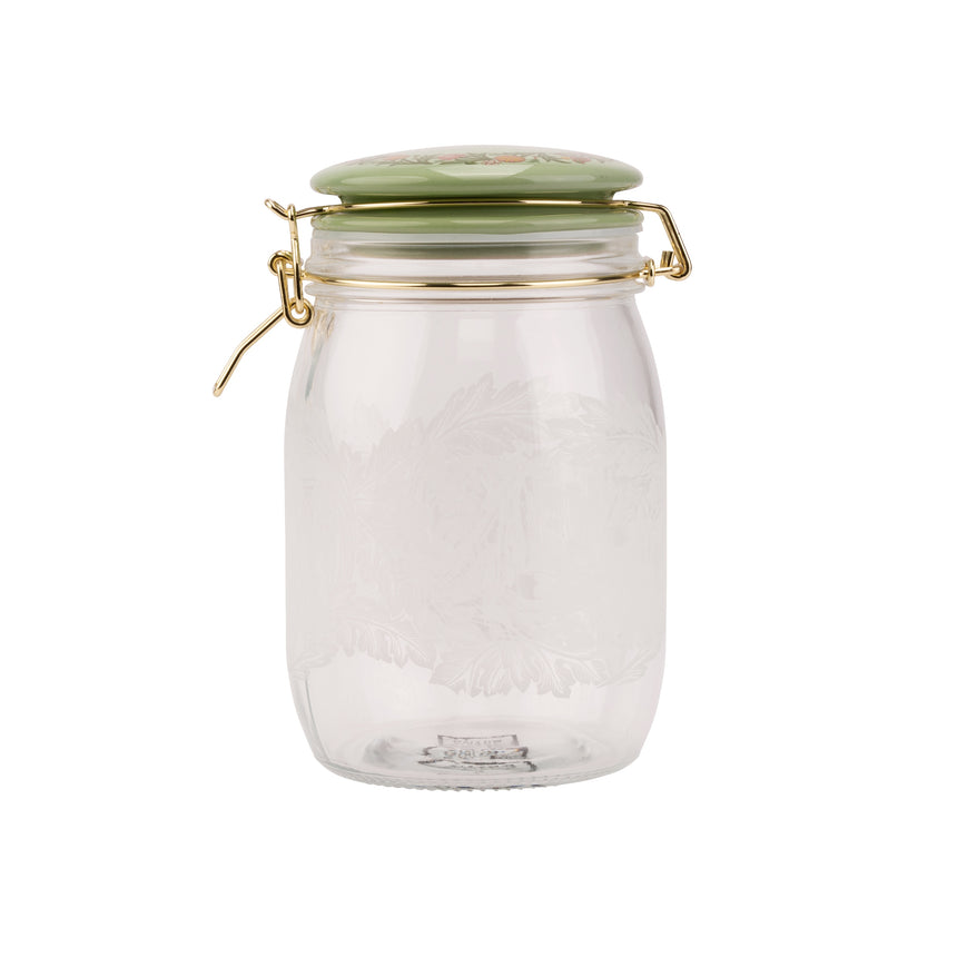 William Morris At Home Kitchen Garden Clip-Top Glass Storage Jar (1 Litre)
