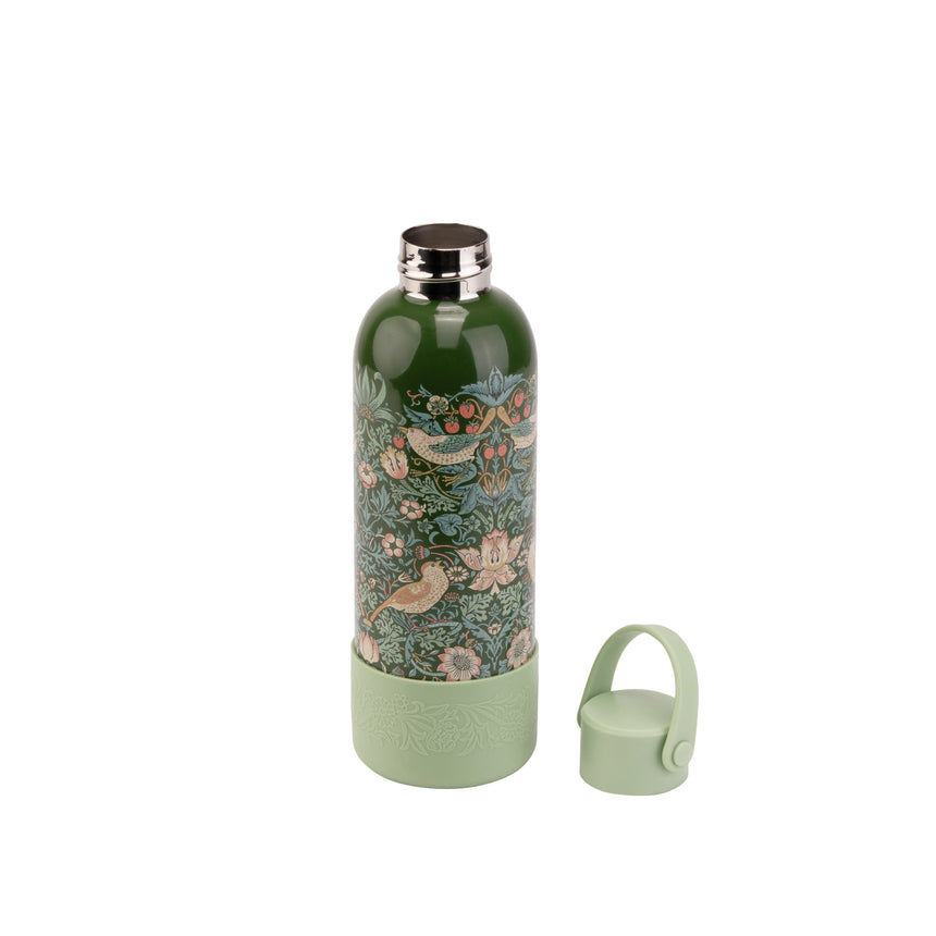 William Morris Strawberry Thief Stainless Steel Water Bottle, Green