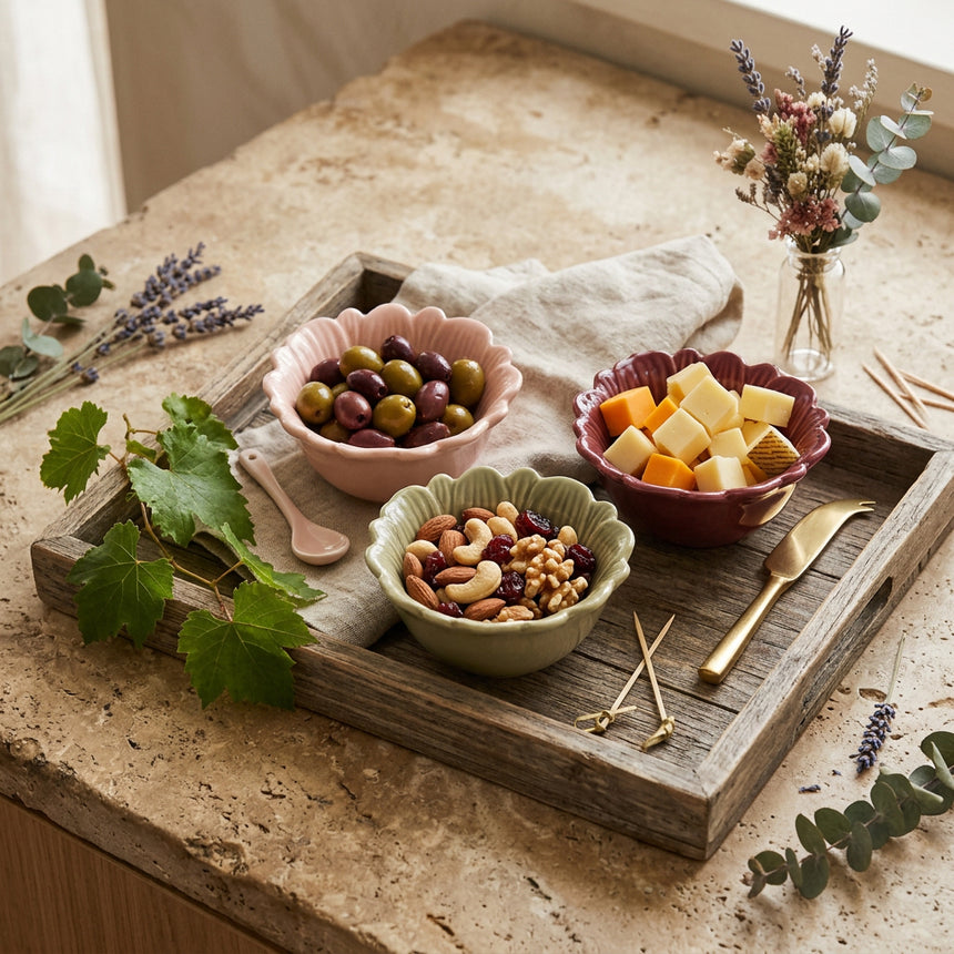 William Morris Oak & Willow Flower Shaped Nibble Bowls ( Set of 3)