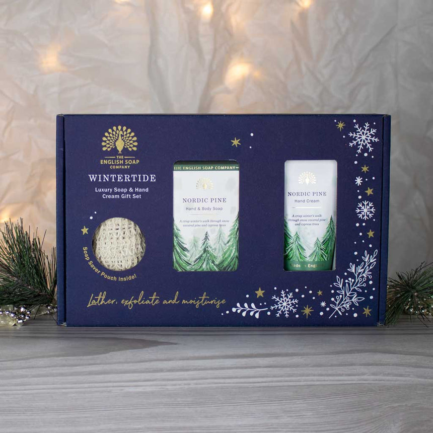 The English Soap Company Wintertide, Nordic pine Luxury Soap & Hand Cream Gift Set