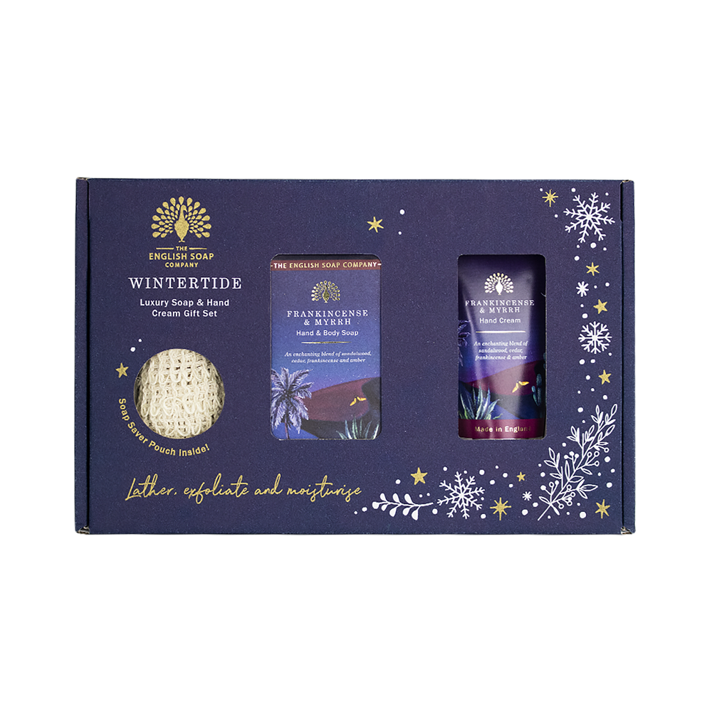 The English Soap Company Wintertide, Frankincense & Myrrh Luxury Soap & Hand Cream Gift Set